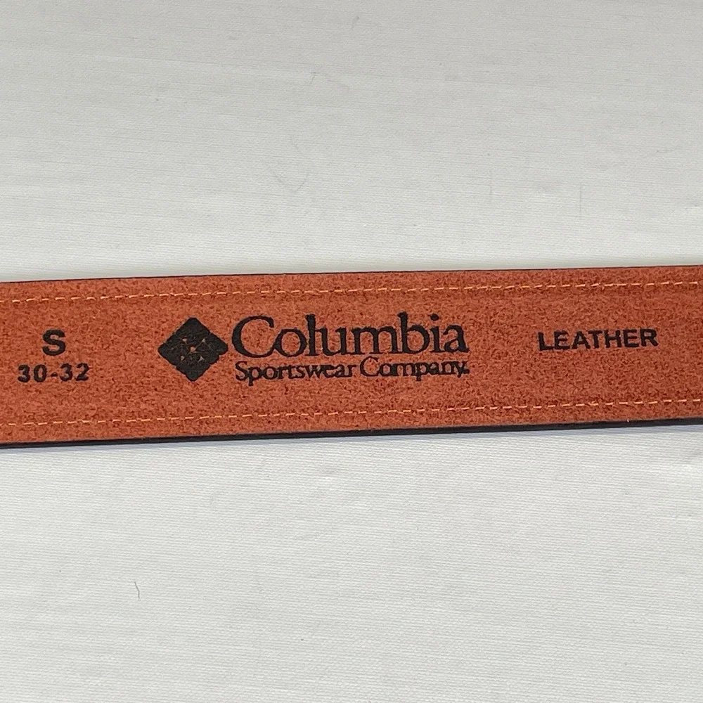 Columbia Belt Mens Size S 30-32 Brown Leather Casual Buckle Dress